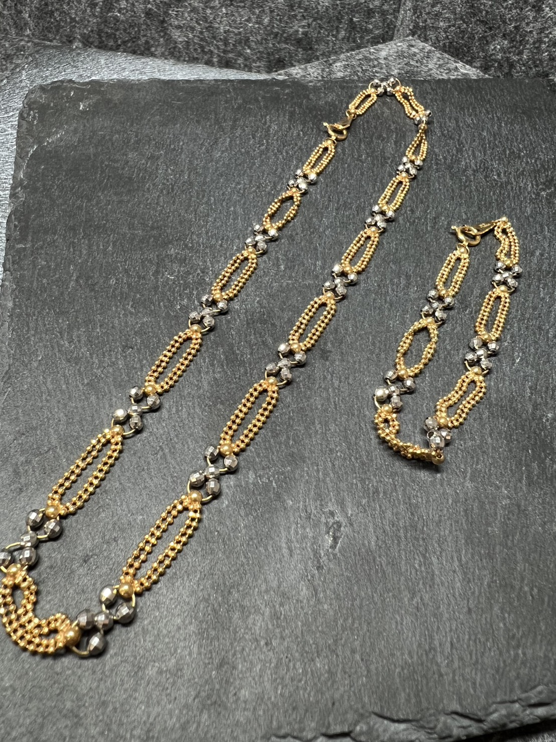 K18 pt850コンビネックレスとブレスをお買取りさせていただきました！