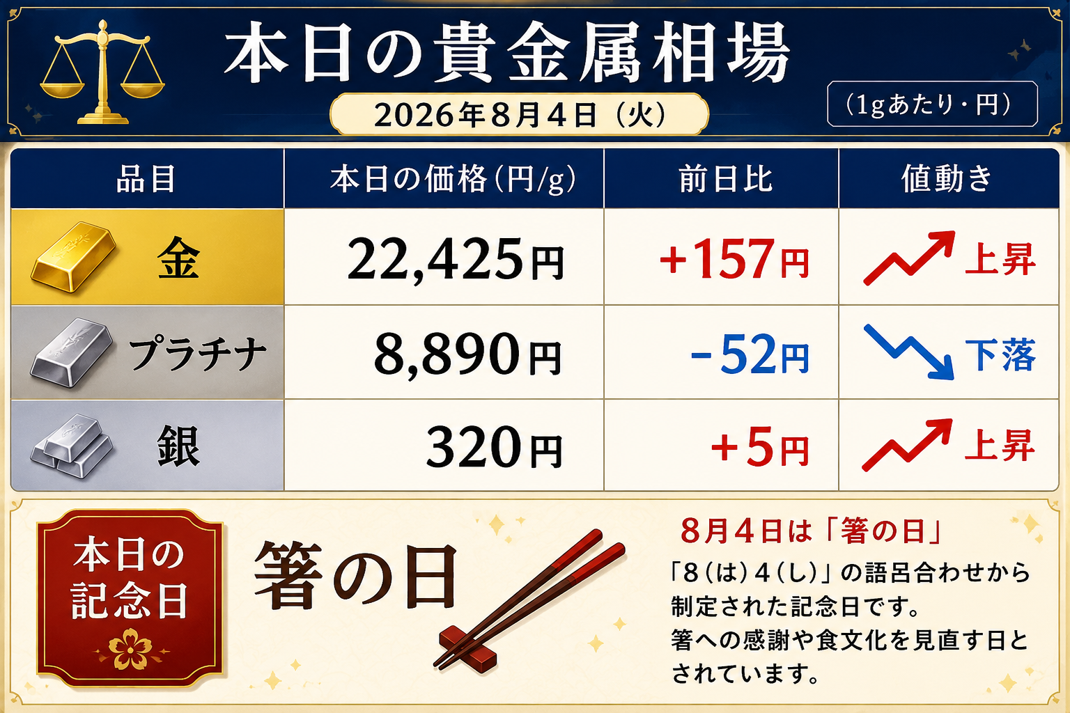 8月4日　金相場