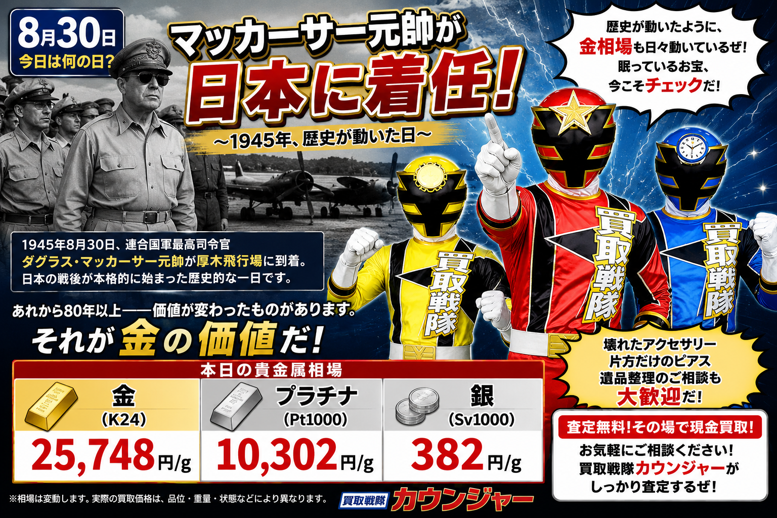 8月30日　金相場