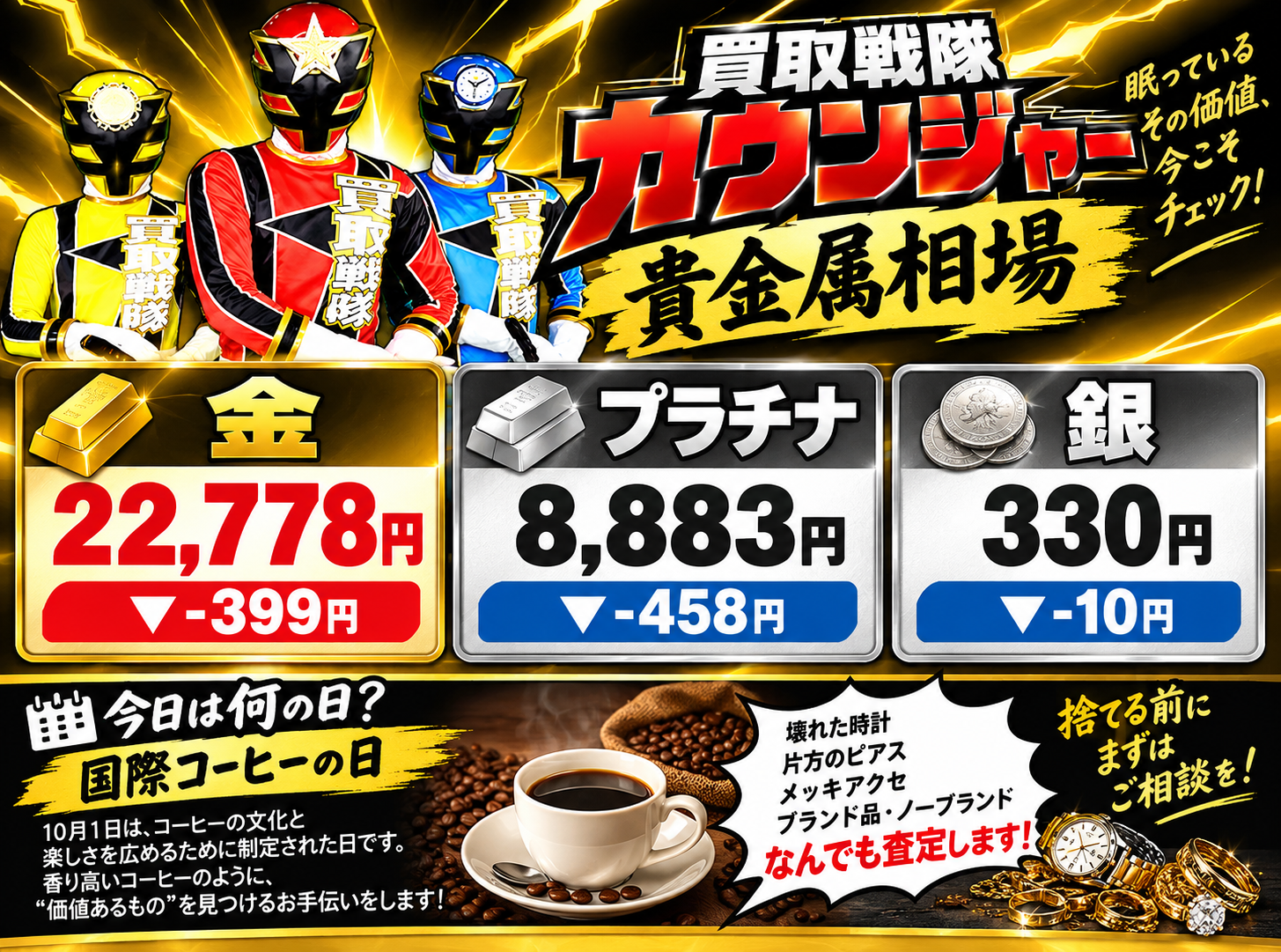 10月8日　金相場